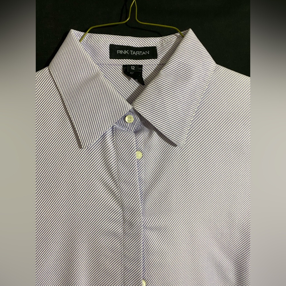 Pink Tartan- women’s dress shirt with cuff links - Picture 2 of 5